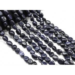 Бусины из авантюрина синего галтовка 13*15мм, 39см, 29 бусин (иск.)