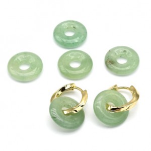 Бусина - бублик для швенз из авантюрина зеленного 18*4мм, 1шт