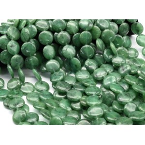 Бусины из авантюрина зеленого круг 20мм, 36см, 18 бусин