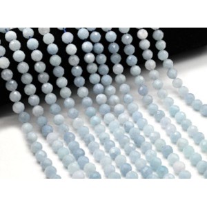 Бусины из аквамарина (имитация) шарик гр.8мм, 38см, 48 бусин