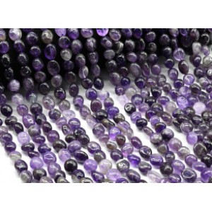 Бусины из аметиста галтовка 10*12мм, 39см, 36 бусин Бусины из аметиста галтовка 10*12мм, 39см, 36 бусин