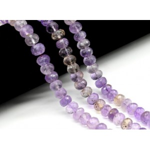 Бусины из аметрина рондель гр.9-10мм, 25,5см, 39 бусин, 36,48г