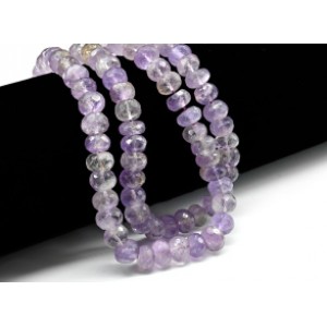 Бусины из аметрина рондель гр.8мм, 22,5см, 45 бусин, 25,66г