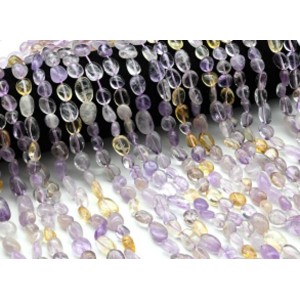 Бусины из аметрина галтовка 9*11мм, 38см, 37 бусин