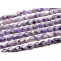 Бусины из аметиста галтовка с гранями 14*20мм, 38см, 19 бусин