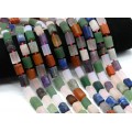 Бусины из самоцветов цилиндр с гранями 9*14мм матовый, 41см, 26 бусин