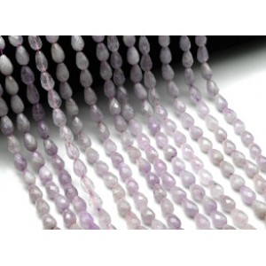 Бусины из аметиста лавандового капля гр.6*10мм, 40см, 42 бусины