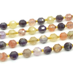 Бусины из самоцветов граненые 9*10мм, 19,5см, сет 16 бусин
