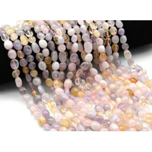 Бусины из самоцветов галтовка 8*10мм, 38см, 40 бусин