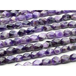 Бусины из аметиста галтовка с гранями 15*20мм, 39см, 19 бусин