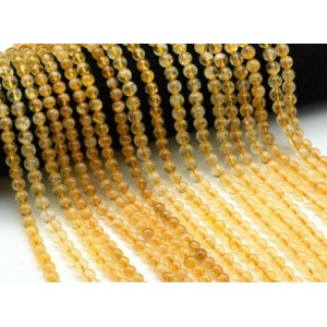 Бусины из цитрина шарик 6,5мм, 38см, 60 бусин Бусины из цитрина шарик 6,5мм, 38см, 60 бусин