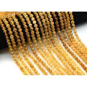 Бусины из цитрина шарик 6,5мм, 38см, 60 бусин