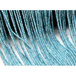 Бусины из фианита шарик гр.2мм цвет бирюзовый, 37см, 188 бусин (иск.)