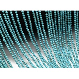 Бусины из бирюзы (имитация) шарик гр.2мм, 38см, 190 бусин