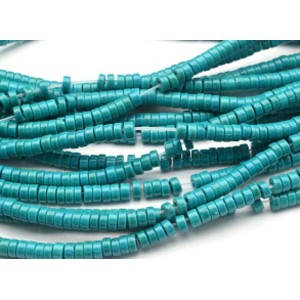 Акриловые бусины рондель 4*2 цвет бирюзовый, 37.5см, 160 бусин (иск.)