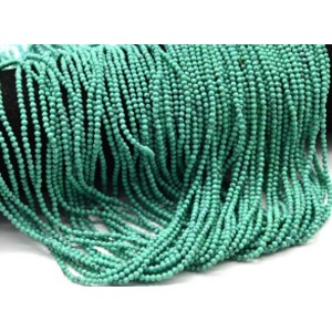 Бусины из бирюзы иранской (имитация) шарик гр.2мм, 38см, 174 бусины