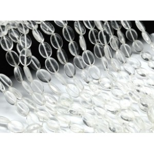 Бусины из горного хрусталя овал 12*18мм, 38см, 22 бусины