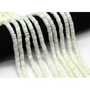 Бусины из перламутра диски 7*3мм цвет белый, 38см, 99 бусин Бусины из перламутра диски 7*3мм цвет белый, 38см, 99 бусин