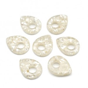 Бусина - бублик для швенз с перламутром 19*25мм цвет белый, 1шт (иск.)
