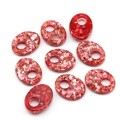 Бусина - бублик для швенз с перламутром 18*22мм цвет красный, 1шт (иск.)