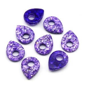 Бусина - бублик для швенз с перламутром 19*25мм цвет фиолетовый, 1шт (иск.)