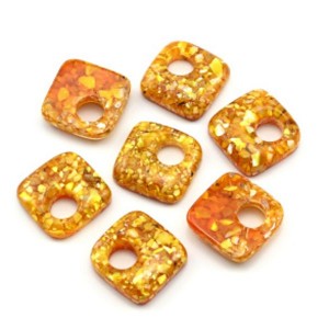 Бусина - бублик для швенз с перламутром 24*24мм цвет желтый, 1шт (иск.) Бусина - бублик для швенз с перламутром 24*24мм цвет желтый, 1шт (иск.)