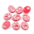 Бусина - бублик для швенз с перламутром 18*22мм цвет клубничный, 1шт (иск.)