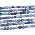 Бусины из кальцита тонированного галтовка 10*12мм, цвет голубой, 38см, 34 бусины Бусины из кальцита тонированного галтовка 10*12мм, цвет голубой, 38см, 34 бусины