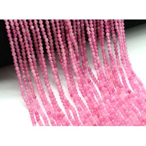 Бусины из кальцита тонированного шарик гр.2,5мм цвет клубничный, 37,5см, 148 бусин