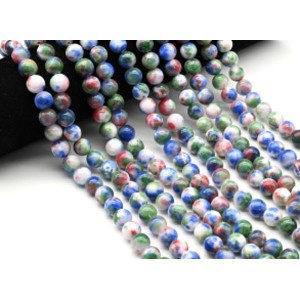 Бусины из кальцита тонированного шарик 10мм цвет ассорти, 40см, 40 бусин