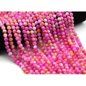Бусины из кальцита тонированного шарик 8мм цвет розовый, 40см, 50 бусин Бусины из кальцита тонированного шарик 8мм цвет розовый, 40см, 50 бусин