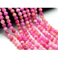 Бусины из кальцита тонированного шарик 10мм цвет фуксия, 40см, 40 бусин