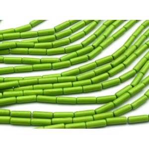 Бусины из кахолонга (имитация)  палочки 4*13мм, цвет лайм, 38см, 29 бусин