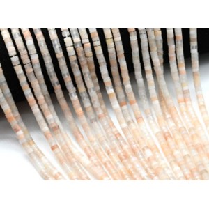 Бусины из кварца диски 4мм цвет персиковый, 37см, 150 бусин