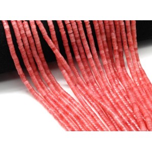 Бусины из кварца диски 4мм цвет клубничный, 38см, 152 бусины