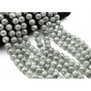 Бусины из сахарного кварца тонированного шарик 12мм цвет графитовый, 34см, 31 бусина (иск.)