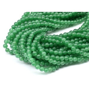 Бусины из кварца (имитация нефрита) шарик 6мм, 36см, 60 бусин