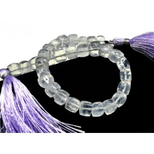 Бусины из кварца ледяного кубик гр.7мм, 20,5см, 29 бусин, 21,3г