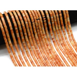 Бусины из кварца диски 4мм цвет оранжевый, 37см, 155 бусин