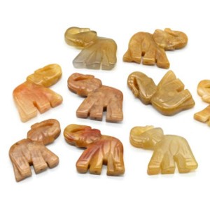 Бусины из кварца Слоник 45*35мм цвет желтый