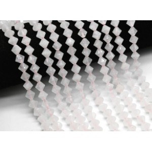 Бусины из розового кварца огранка 8*8мм, 38см, 48 бусин