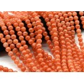 Бусины из кварца снежного тонированного шарик 10мм цвет рыжий, 38см, 40 бусин (иск.)