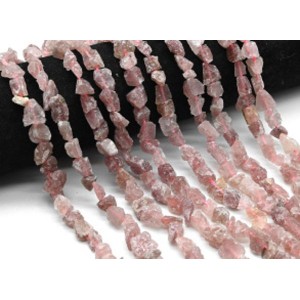 Бусины из кварца клубничного галтовка 9*11мм, 38см, 42 бусины