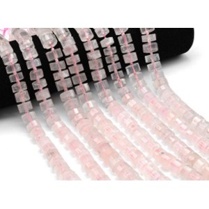 Бусины из розового кварца диски гр.11*7мм, 39см, 46 бусин