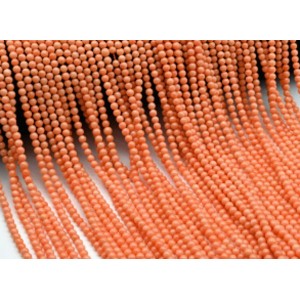 Бусины из коралла шарик 3,5мм цвет розовый, 40см, 122 бусины