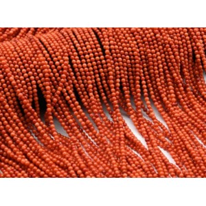 Бусины из коралла шарик 3мм цвет оранжевый, 39см, 128 бусин