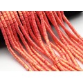 Бусины из каучука Африканские с напылением диски 6мм*0,9-1,2мм, цвет коралловый, 39см (иск.)