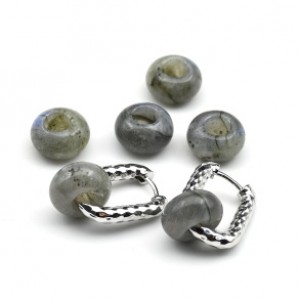 Бусина - бублик для швенз из лабрадорита 14*7мм, 1шт Бусина - бублик для швенз из лабрадорита 14*7мм, 1шт