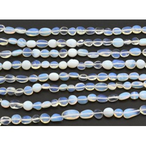 Бусины из лунного камня (имитация) галтовка 8*10мм, 38см, 38 бусин