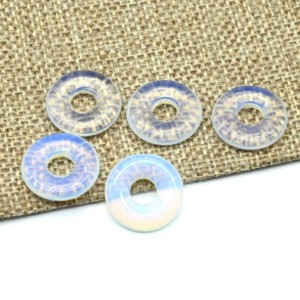 Бусина - бублик для швенз из лунного камня (имитация) 18*4мм, 1шт